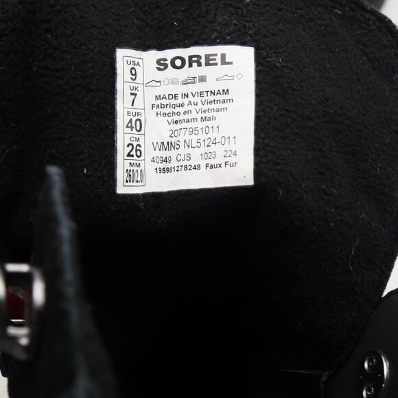 NEW Sorel Explorer III Joan Women's 9 WP Insulated  Boots Black Grey - Picture 9 of 10